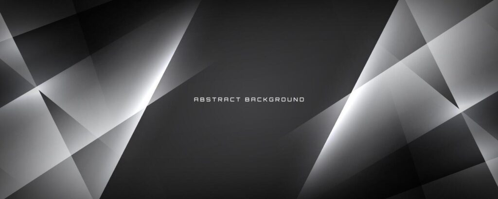 3d black white techno abstract background overlap layer on dark space with cutout effect decoration modern graphic design element polygonal style concept for banner flyer card or brochure cover vector