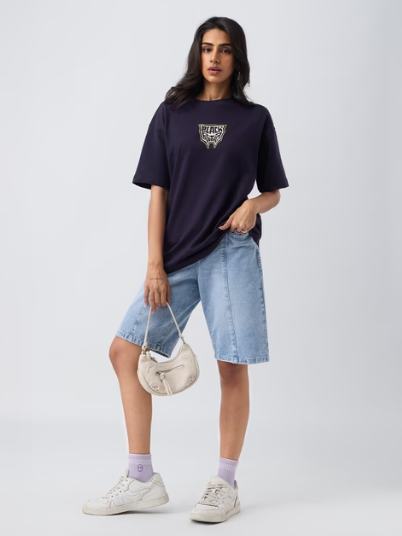 Women dark blue T shirts